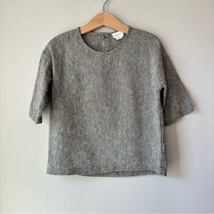 Jamie Kay Children’s Neutral Greige Loose Linen Shirt Size 4Y